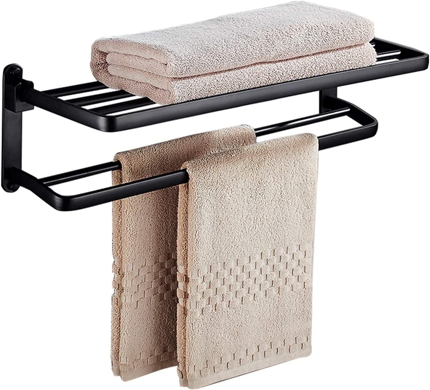 Dual-Level Towel Rail & Storage Shelf