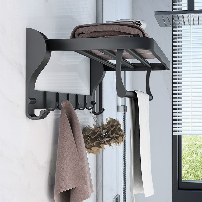 Dual-Level Towel Rail & Storage Shelf