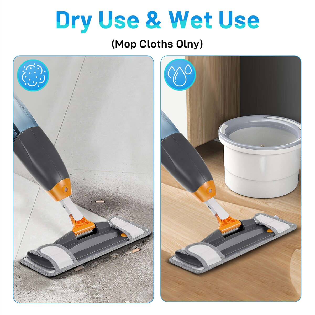 360° Spray Mop for Hardwood, Laminate, Tile Floor