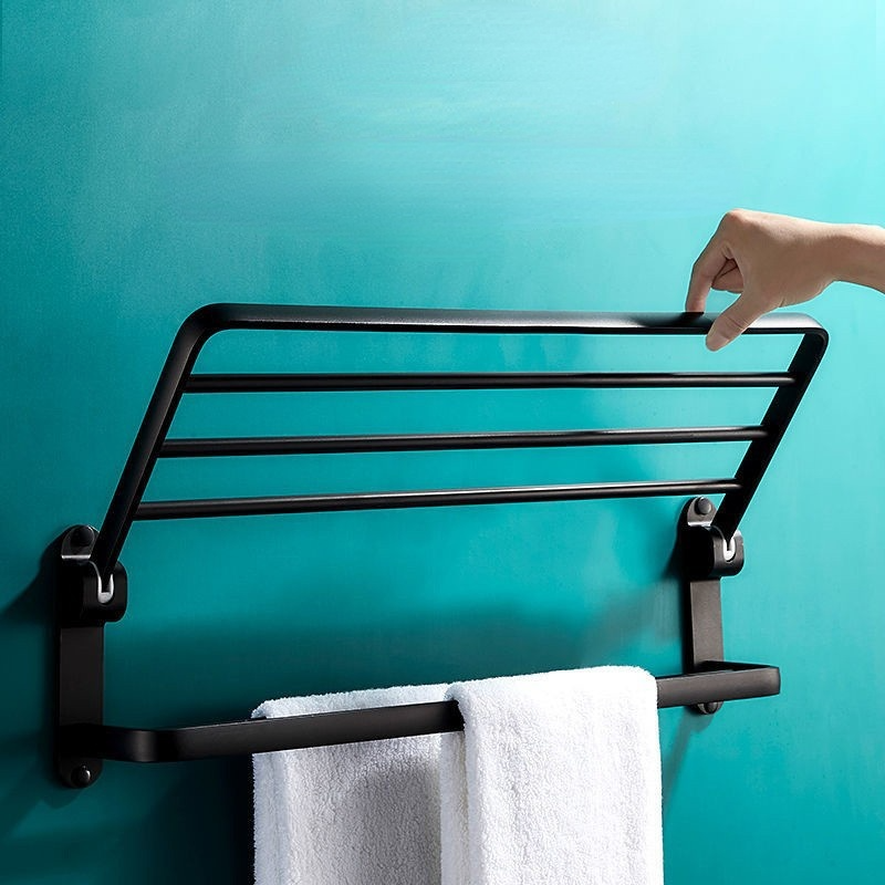 Dual-Level Towel Rail & Storage Shelf