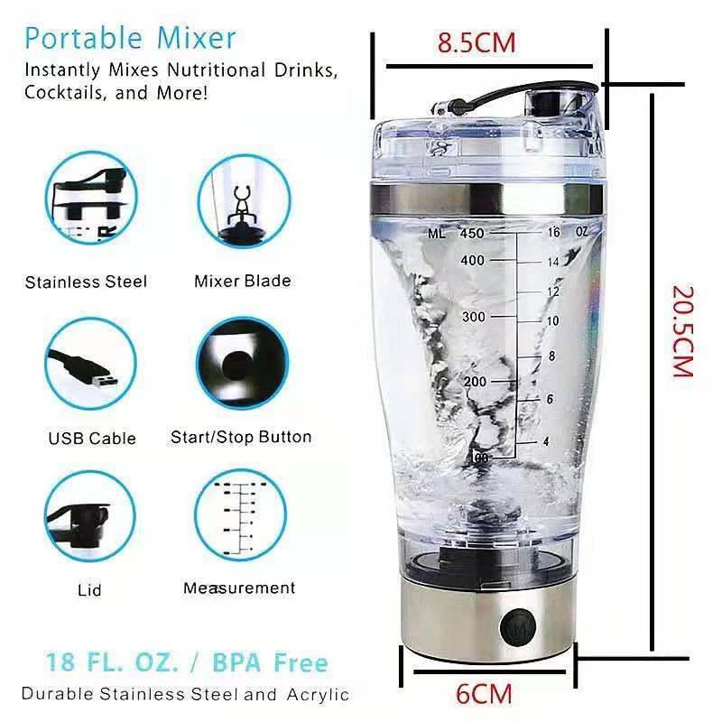 Rechargeable Self Stirring Shaker Bottle