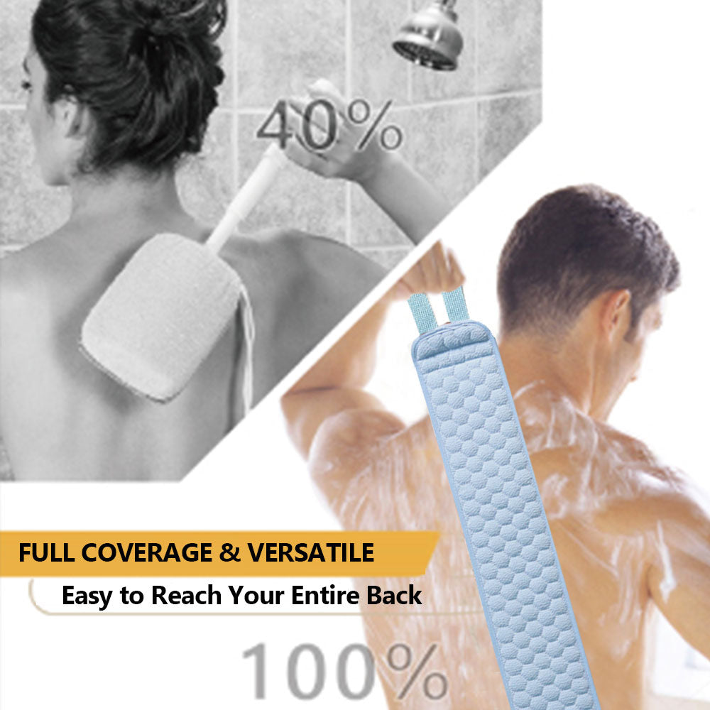 Double-Sided Exfoliating Back Wash Towel – Body Scrub Strap for Deep Clean