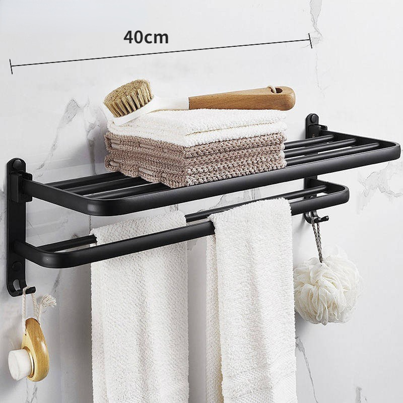 Dual-Level Towel Rail & Storage Shelf